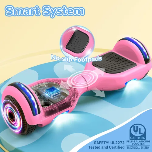 Miniatura 6 de SISIGAD Scooter, 6.5" Flash Wheels & Corlorful LED Lights, All for Girls Boys Kids Ages 6+ Rosa