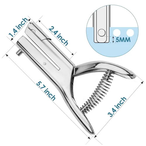Miniatura 5 de MROCO Perforadora de un solo agujero de 1/4", Perforadora manual para manualidades y papel, perforadora resistente para tarjetas de papel, plástico