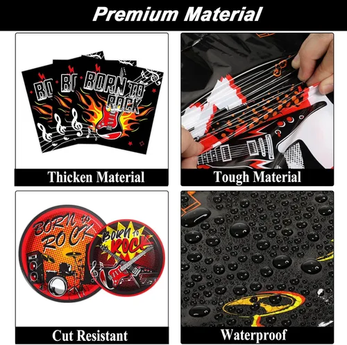 Miniatura 3 de Suministros para fiestas temáticas de rock, juego de vajilla para 24 invitados para fiesta de cumpleaños, decoraciones de fiesta de estrella