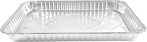 Miniatura 4 de PACTOGO Bandeja de papel de aluminio para tartas de tamaño 1/4 con tapa de cúpula baja transparente, 12.75 pulgadas de largo x 8.75 pulgadas