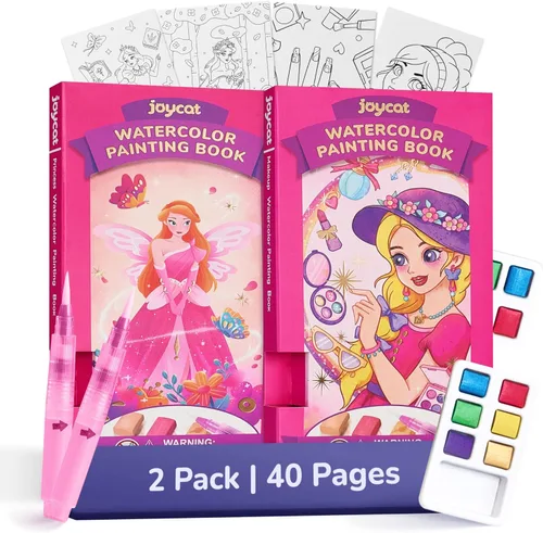 Miniatura 15 de JoyCat Paquete de 2 libros de pintura de bolsillo con agua para colorear para niños, juego de juguetes de actividades de arte y manualidades, kit