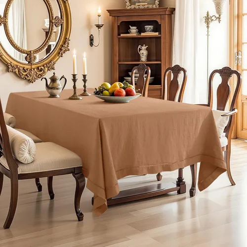 Miniatura 2 de Linen World - Mantel de lino de otoño de 55 x 55 pulgadas, mantel rectangular lavable de lino francés para comedor, al aire libre, bodas
