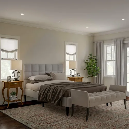 Miniatura 6 de Lavish Home - Juego de 2 lámparas de mesa modernas de hierro forjado con bombillas LED, estilo rústico de granja para sala de estar o dormitorio