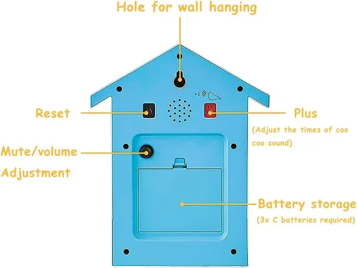 Miniatura 4 de Reloj de cuco de cuco con quimero y péndulo, voz de pájaro natural o llamada de cuco, reloj Coo Coo para arte de pared, hogar, sala de estar