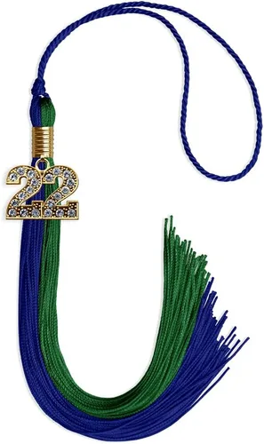 Miniatura 85 de Endea Graduation Borla de doble color con dije dorado (negro/oro brillante, 2022)