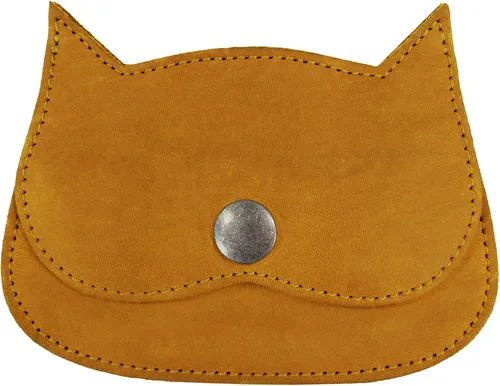 Miniatura 62 de Hide & Drink, Cartera en forma de gato, bolsa para monedas, soporte para dinero, accesorio de viaje, cuero de grano completo, hecho a mano, Negro
