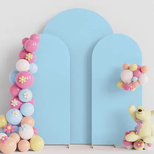 Miniatura 19 de Putros Funda para Arco de Boda 7.2 pies, Cubiertas de Soporte de Fondo Chiara de Spandex Negro Ajustado con Parte Superior Redonda de 6 pies, Juego