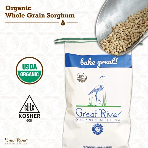 Miniatura 2 de Great River Milling Sorgo orgánico de grano entero Grano antiguo alto en proteínas Sin OMG, certificado Kosher Ideal para ensaladas, pilaf
