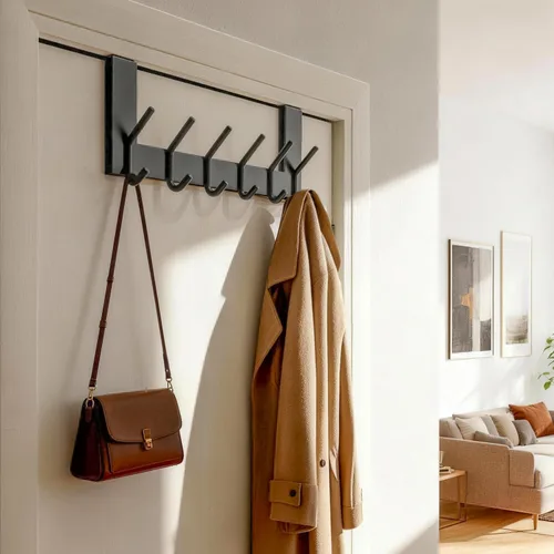 Miniatura 2 de WEBI Ganchos para Puerta Colgadores de Puerta: Toallero Sobre la Puerta con 6 Ganchos para Colgar, Colgador de Toallas Perchero de Puerta Colgador