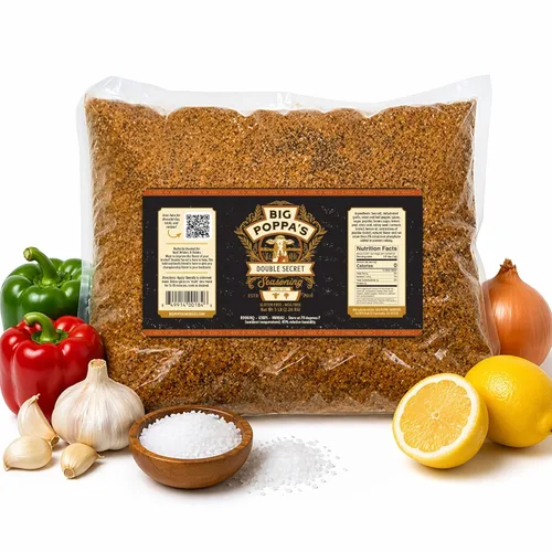 Big Poppa's Double Secret Condimento para Bistec – Sazonador para Bistec Galardonado con Sal Marina Fina, Ajo en Polvo y Sal de Limón – Mezcla de