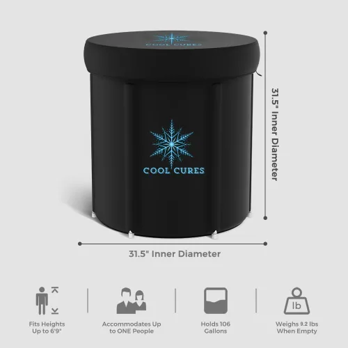 Miniatura 2 de Bañera de hielo portátil XL – Tina de hielo de 105 galones para atletas, recuperación y terapia de frío/calor – Fácil instalación de inmersión fría