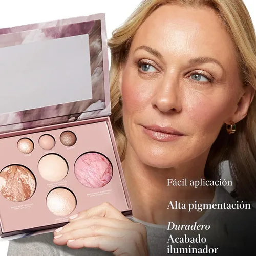 Miniatura 8 de LAURA GELLER NEW YORK Lo Mejor de lo Mejor Paleta Horneada - Tamaño Completo - Incluye Bronceador, Rubor, 2 Iluminadores y 3 Sombras de Ojos - Apto