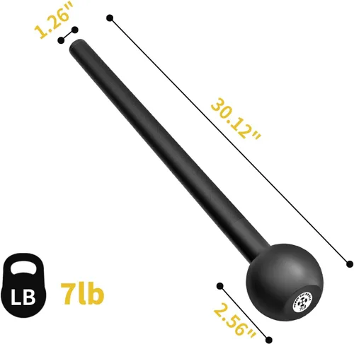 Miniatura 2 de POWER GUIDANCE Steel Mace Macebell - Entrenamiento de hierro fundido para entrenamiento de cuerpo completo, hombro, fuerza central, músculos, 07lb