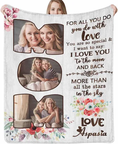 Miniatura 22 de Manta personalizada con imagen hecha en Estados Unidos, mantas personalizadas con fotos, nombres, manta suave personalizada con imagen personalizada