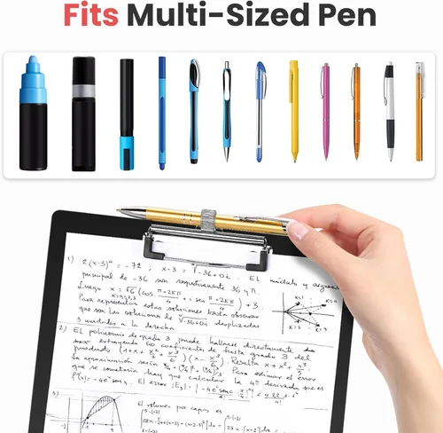 Miniatura 3 de Sooez Portapapeles de plástico con soporte para bolígrafo, [10% más grueso] Tableros de clip de 8.5 x 11 pulgadas con clip de perfil bajo, bonito