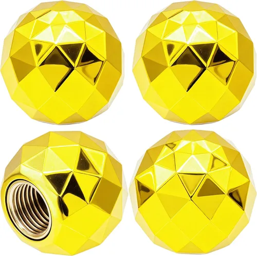 Miniatura 44 de 4 tapones de válvula de neumático estilo calavera, con anillo de goma O, cubiertas universales de vástago de válvula de neumático de núcleo de cobre