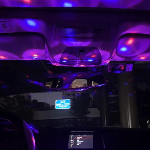Miniatura 3 de SOLUSTRE Proyector de luces LED de discoteca para coche, luz USB, luces de fiesta activadas por sonido, enchufe USB, mini discoteca giratoria