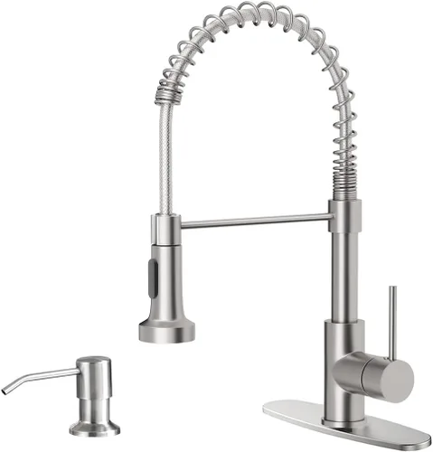 Miniatura 10 de Grifo de cocina sin contacto con rociador extraíble, luz LED, grifo de fregadero de cocina de una sola manija, sensor de movimiento, manos libres, A