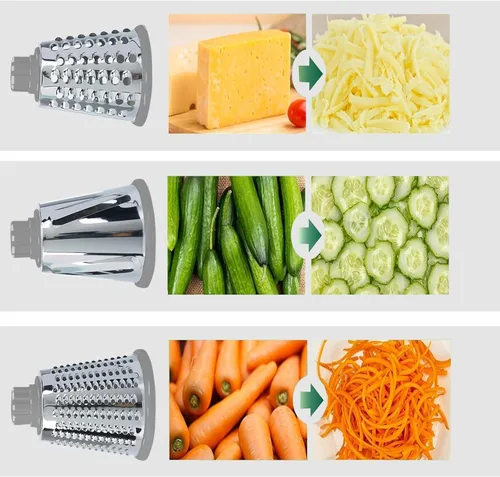 Miniatura 7 de Rallador de Queso Multifunción Rotativo con Manivela Manual - Rallador de Queso que Ralla, Rebana y Pica sin Esfuerzo. Aplicable para Queso, Blanco