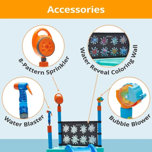 Miniatura 5 de Plum Play Kids Splash Pad Station Equipo de juego de tobogán acuático - Juguetes de agua para niños al aire libre, piscina con aspersor para niños