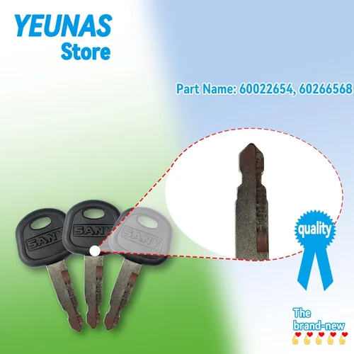 Miniatura 2 de 60266568 60022654 Reemplazo de llaves de encendido para SANY Modelo 55 65 75 215 235 Excavadora niveladoras y cargadoras (3 unidades)