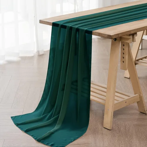 Miniatura 21 de Paquete de 6 caminos de mesa de gasa de 9 pies de 14 x 108 pulgadas, camino de mesa romántico transparente para boda, fiesta de cumpleaños