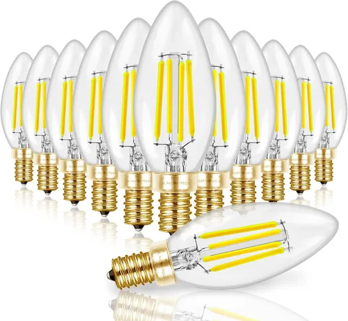 Hizashi - Focos de candelabro LED E12, B11 tipo B, regulables, equivalente a 60 W, 5,000 K, luz diurna, 90+CRI, 6 W, 550 lúmenes, certificación UL,