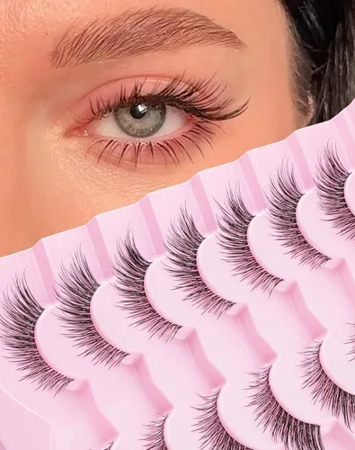 Miniatura 15 de Jiocolor Pestañas naturales pestañas postizas finas pestañas postizas cortas aspecto natural banda transparente pestañas postizas tira pestañas