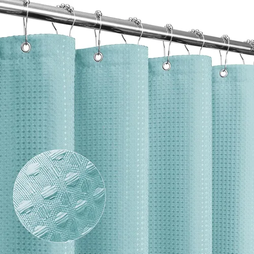 Miniatura 34 de Gibelle Cortina de Ducha Pequeña para Cabina 36 x 72 pulgadas, Cortina de Ducha de Tela Texturizada de Tejido Gofre Medio Estrecho para Baño, Beige