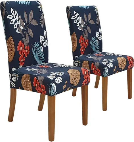 Miniatura 52 de SPRINGRICO Paquete de 6 fundas blancas para sillas de comedor, fundas elásticas para sillas de comedor con diseño floral, de elastano lavable