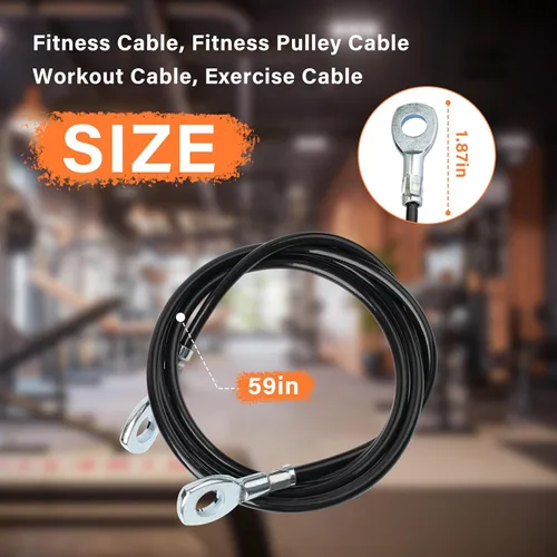 Miniatura 2 de Cable de fitness de 59 pulgadas compatible con todos los modelos de gimnasio 1000, 1500, 2000, 3000, XLS, cable de polea de fitness, cable