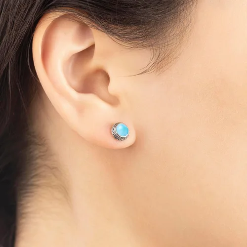Miniatura 23 de Aretes de plata de ley con piedra natal de cristal real, joyería para mujer, moda occidental 925, envejecida, bohemia, hecha a mano, el mejor regalo