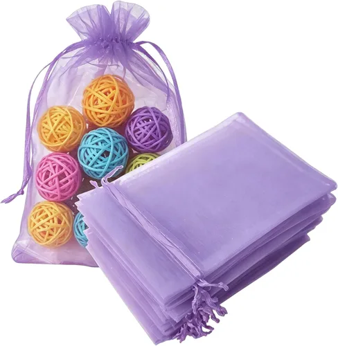 Miniatura 33 de Juego de 50 bolsas de organza de regalo con cordón azul aguamarina de 4 x 6 pulgadas para baby shower, Navidad, boda, recuerdos de fiesta, despedida