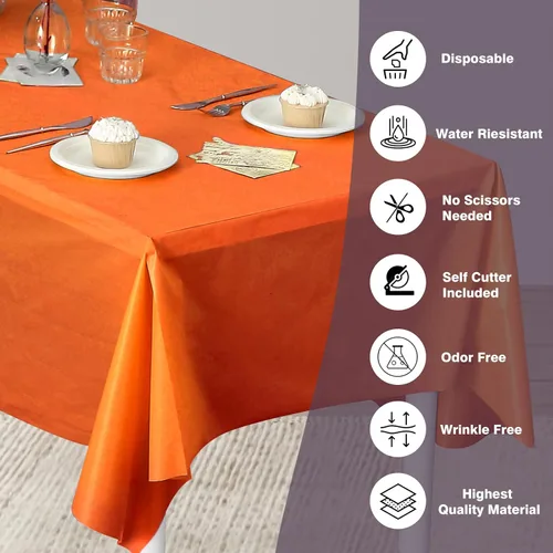 Miniatura 71 de Rollo de plástico para cubierta de mesa color verde manzana, 40 pulgadas x 100 pies, rollo de plástico resistente para cubierta de mesa de banquetes