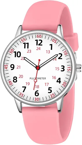 Miniatura 11 de Reloj de enfermera para mujer, resistente al agua, analógico, de silicona, con segundero, reloj de enfermería
