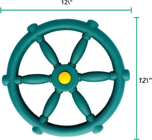 Miniatura 8 de Timón de barco pirata Jungle Gym Kingdom, color verde Rueda verde