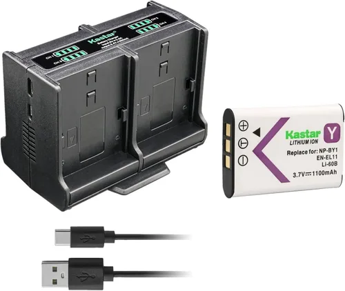 Miniatura 8 de Kastar Cargador de batería cuádruple compatible con batería Sony NP-BY1, Sony HDR-AZ1VR Impermeable Action Cam Mini, Action Cam Mini HDR-AZ1VB, Sony