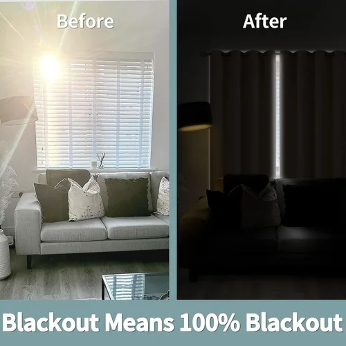 Miniatura 3 de BGment - Cortinas con aislamiento térmico para habitación, 100 % opacas, con forro negro, cortina de doble capa con ojales, reduce el ruido