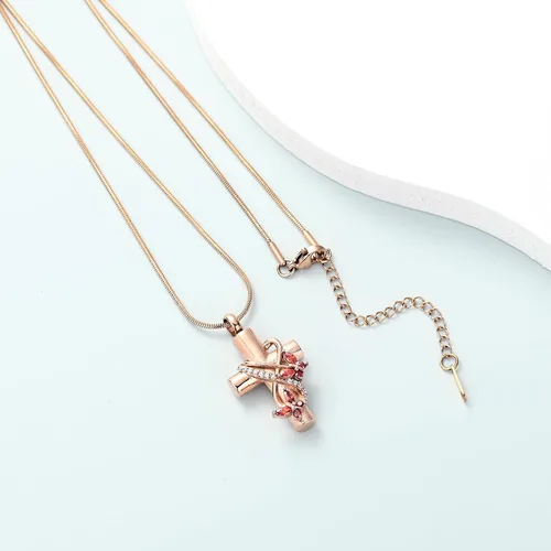 Miniatura 42 de Imrsanl Collar de urna de cruz de mariposa para cenizas, hombres y mujeres, joyería de cremación, colgante de cenizas para cenizas conmemorativas