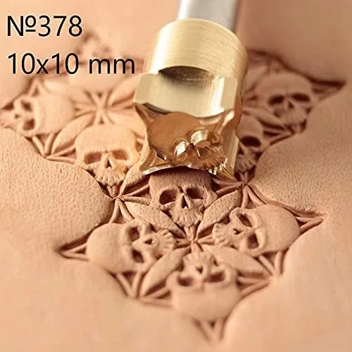Miniatura 3 de DandS ltd Herramienta de sello de cuero de calavera, herramienta profesional de artesanía de acero para carpintería, relieve, tallado y estampado