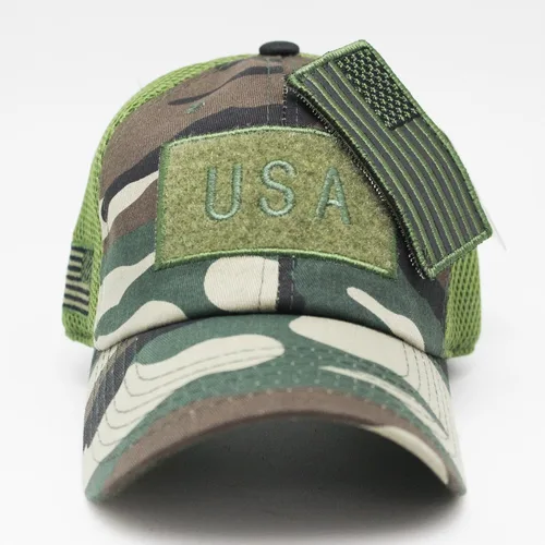 Miniatura 2 de Pit Bull Gorra de béisbol ajustable con parche de EE. UU. (multicolor), Camo Verde