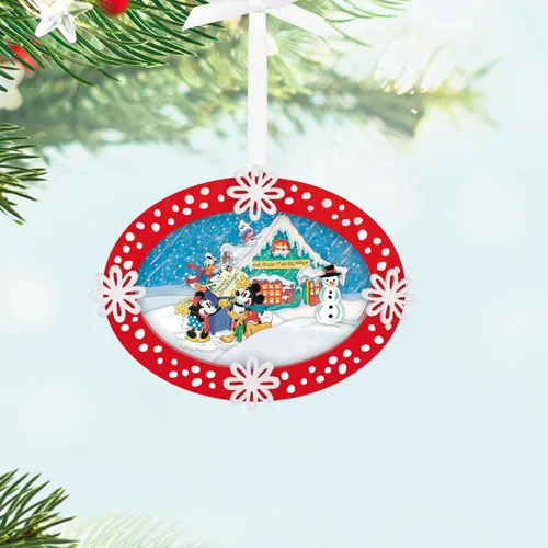 Miniatura 3 de Hallmark Keepsake Adorno de Navidad 2025, Disney Mickey y sus amigos enviando saludos de temporada, manualidades de papel, regalos para fanáticos