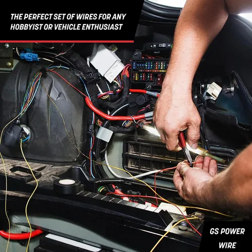 Miniatura 3 de GS Power Cable de calibre 10 CCA de 100 pies para automóvil, rojo y negro, 50 pies por rollo, 10 AWG 12 V, cable eléctrico de altavoz flexible