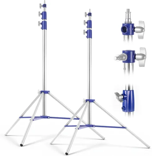 Miniatura 8 de Soporte de luz para fotografía, soporte de luz de estudio resistente de 10.5 pies/126.0 in con tornillo de 1/4 y 3/8 pulgadas, soporte