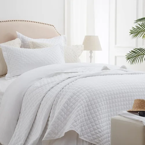 Miniatura 17 de SunStyle Home Colchas Tamaño Queen Verde Oliva, Cubrecamas Edredón Ligero, Juego de Ropa de Cama Tamaño Full Queen, Colcha Coverlet con Costuras 01