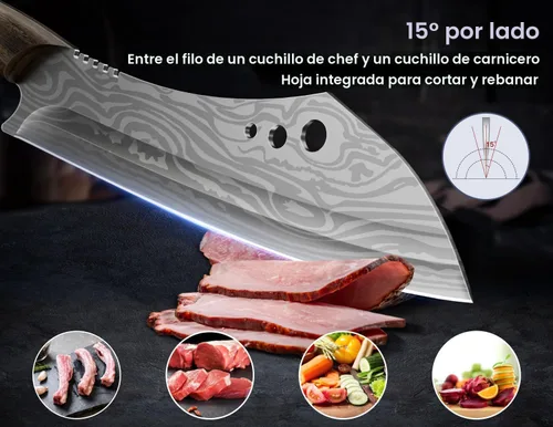 Miniatura 5 de SYOKAMI - Juego de cuchillos de carnicero, 3 piezas de cuchillos de cocina para cortar, juego de cuchillos de chef y de carnicero, juego