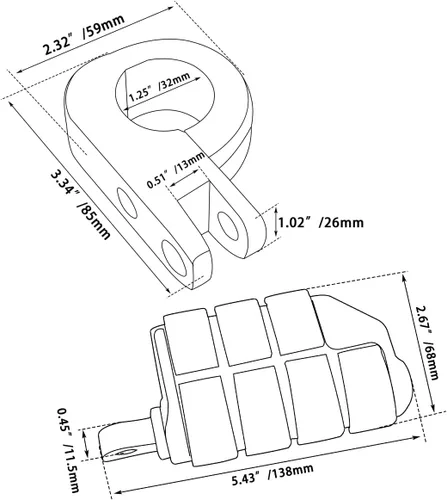 Miniatura 6 de FOVPLUE 1.25" Estribos de autopista ajustables con abrazaderas de montaje en P para Harley Touring Softail Dyna Sportster Honda Kawasaki Suzuki