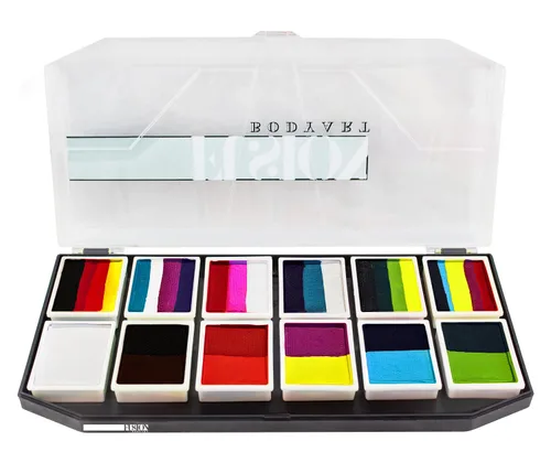 FUSION BODY ART Paleta de pintura facial de calidad, kit de carnaval, hipoalergénico, seguro y no tóxico, kit de pintura facial de maquillaje para
