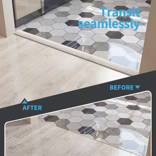 Miniatura 3 de Art3d Tira de Transición de Piso de Vinilo Autoadhesiva, Tira de Piso Laminado Tira Divisoria Plana de Piso para Unir Espacios del Piso, Transición