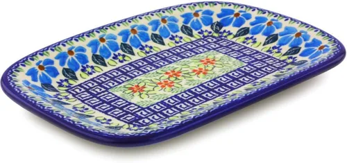Miniatura 11 de Auténtico plato de cerámica polaca de 10 pulgadas en diseño amarillo hecho a mano en Bolesławiec Polonia por Ceramika Bona + certificado